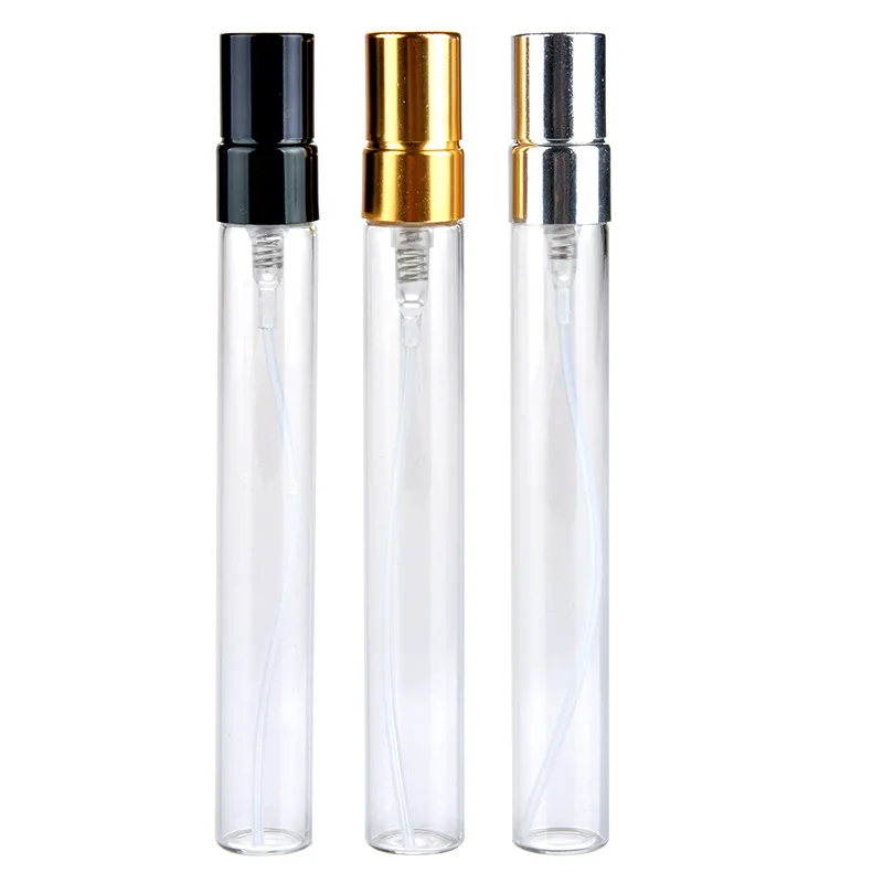 

Clear 10ml portable perfume spray bottles for travel empty lady perfume sample glass bottles spray bottle glass 10 ml