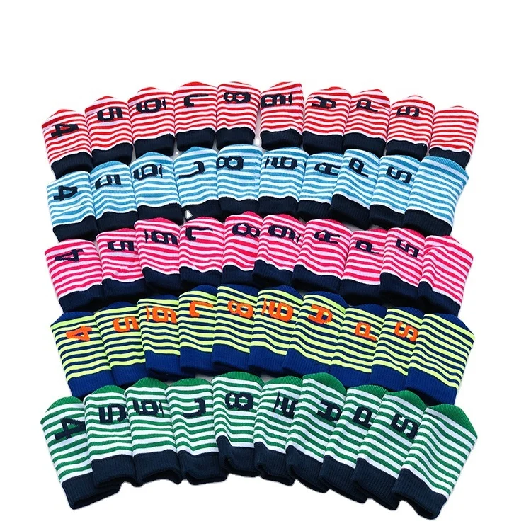 

2020 Professional High Golf Club Headcover Personalized Knitted Iron Golf Head Covers With Vintage Sock Golf Club Headcover Set, Stripes