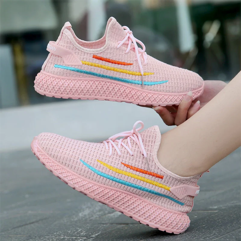 

YATAI High - end women's shoes Summer flying weave breathable popular running shoes