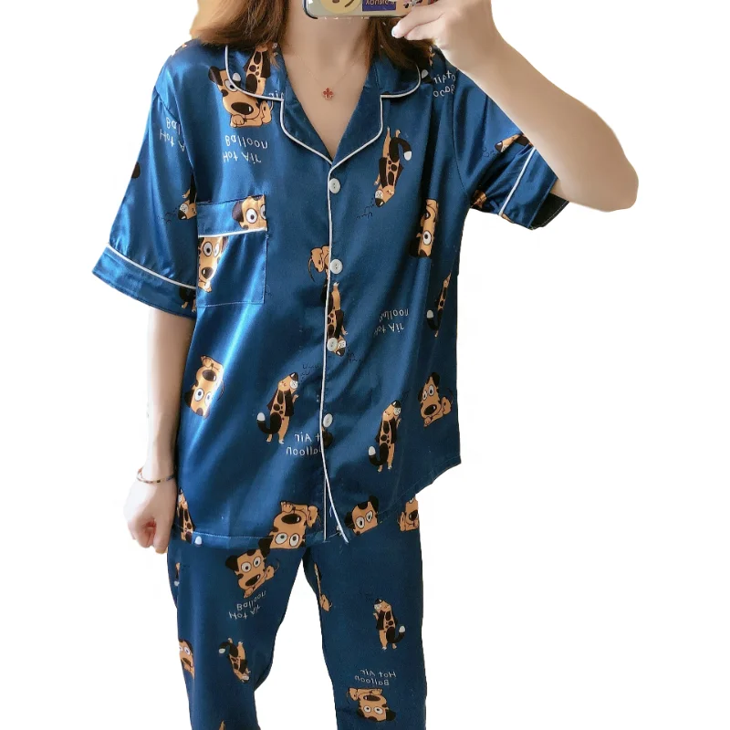 

New Arrival sleepwear set beauty summer satin sleepwear set