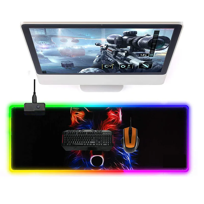 

OEM xxl large waterproof anti-Slip sublimation mousepad led rgb gaming mouse pad