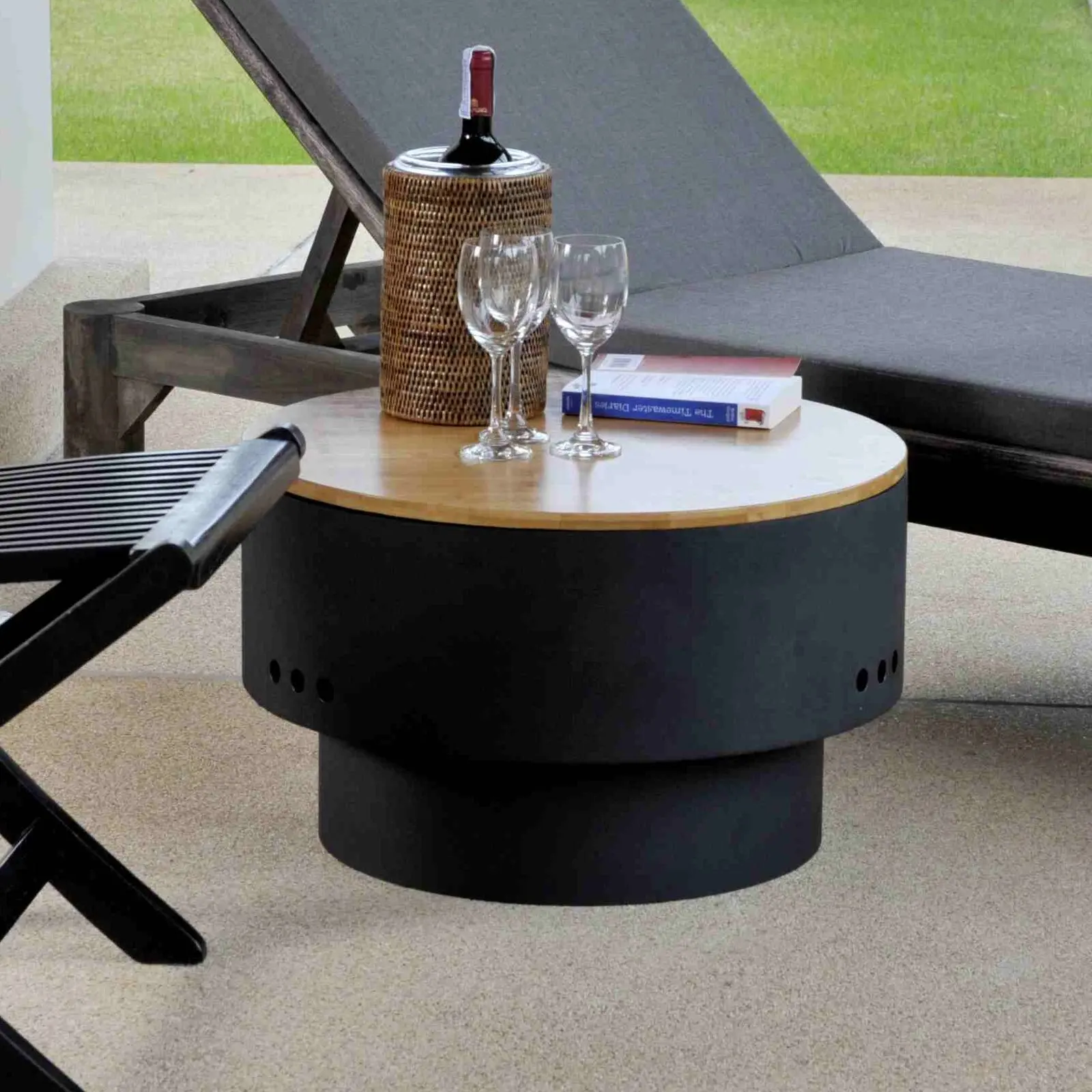 

Lunar Steel Wood Burning Fire Pit Table