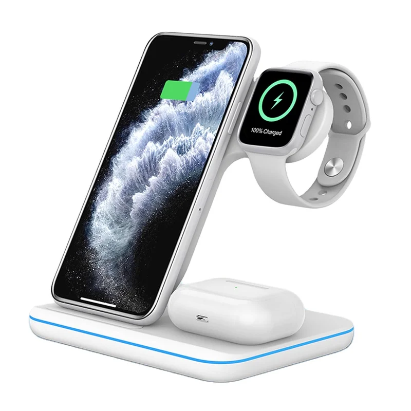 

New Design Fast Charging 3 In 1 Portable Wirless Charger For Mobile Phone