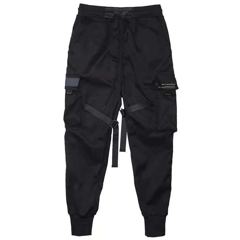 

Wholesale Streetwear Cargo Pants Women Men Overalls Hip Hop Pants Ribbons Joggers Black Designer Sweatpants Track Pants, Colors