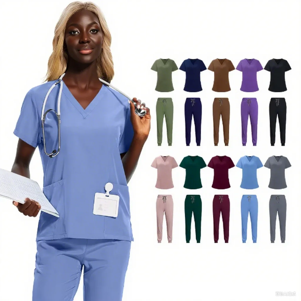 Beautician Scrubs Suit Set Spa Hospital Uniforms