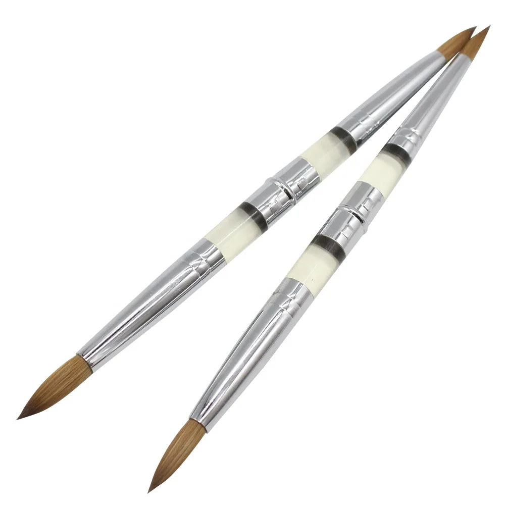 

Yihuael Double-ended Nail Brush Metal Handle Acrylic Nail Brush Professional Nail Art Tools