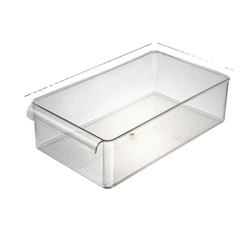 

2021 new refrigerator storage transparent plastic box separated drawer type frozen storage kitchen food organizing box