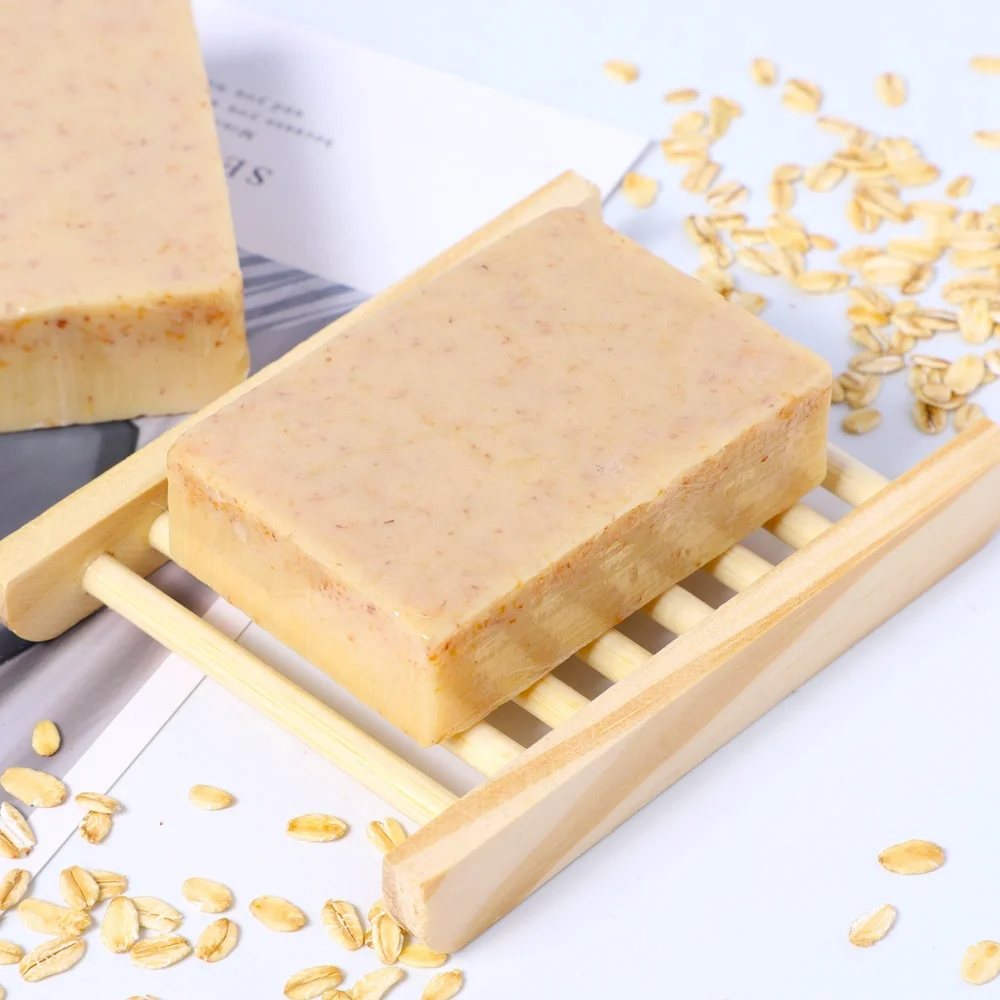 

top selling personal care wholesale organic Oatmeal cereal bubble hotel bath skin lightening face natural handmade bar soap