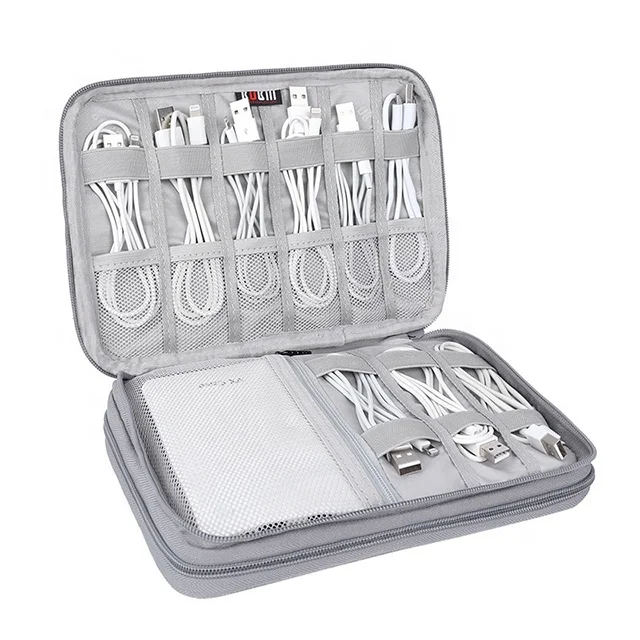 

Custom Men Electronics Polyester Digital Storage Cable Organizer Bag for Travel