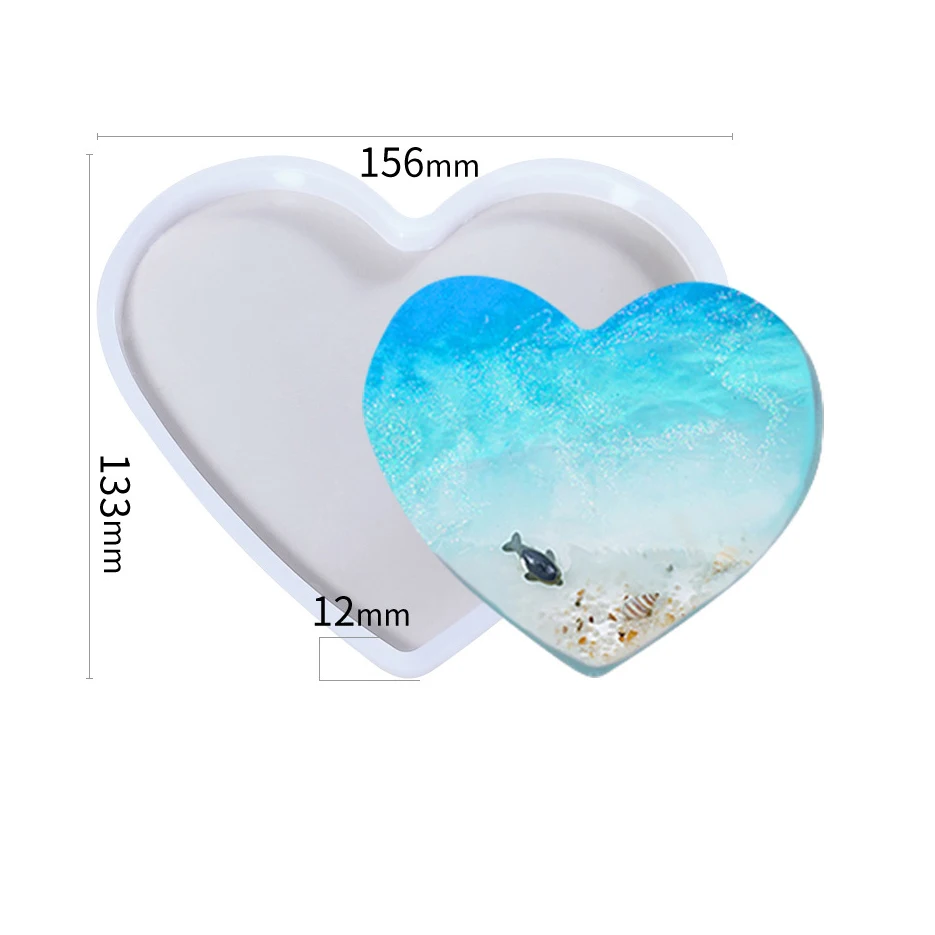 

Large heart shape resin silicone mold for casting epoxy ,Heart shape jewelry casting craft mold