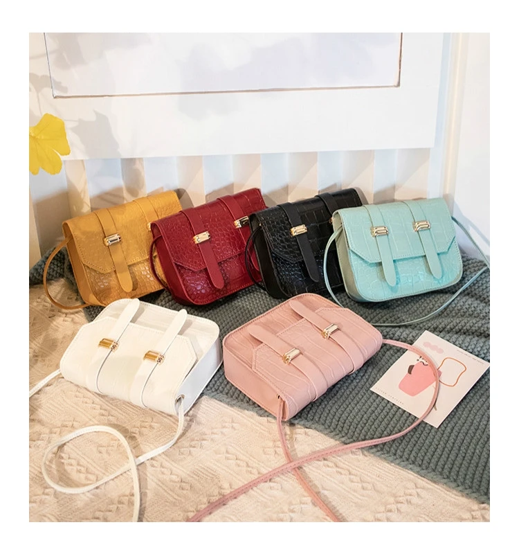 

Mini Small Square Bags for Women Ladies Shoulder Bag PU Solid Color Buckle Messenger Bag Small Square Handbag, Picture