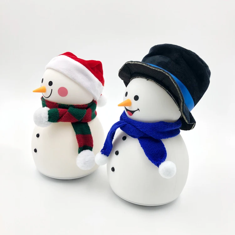 Colorful changing snowman glowing led decoration night light with cheap price