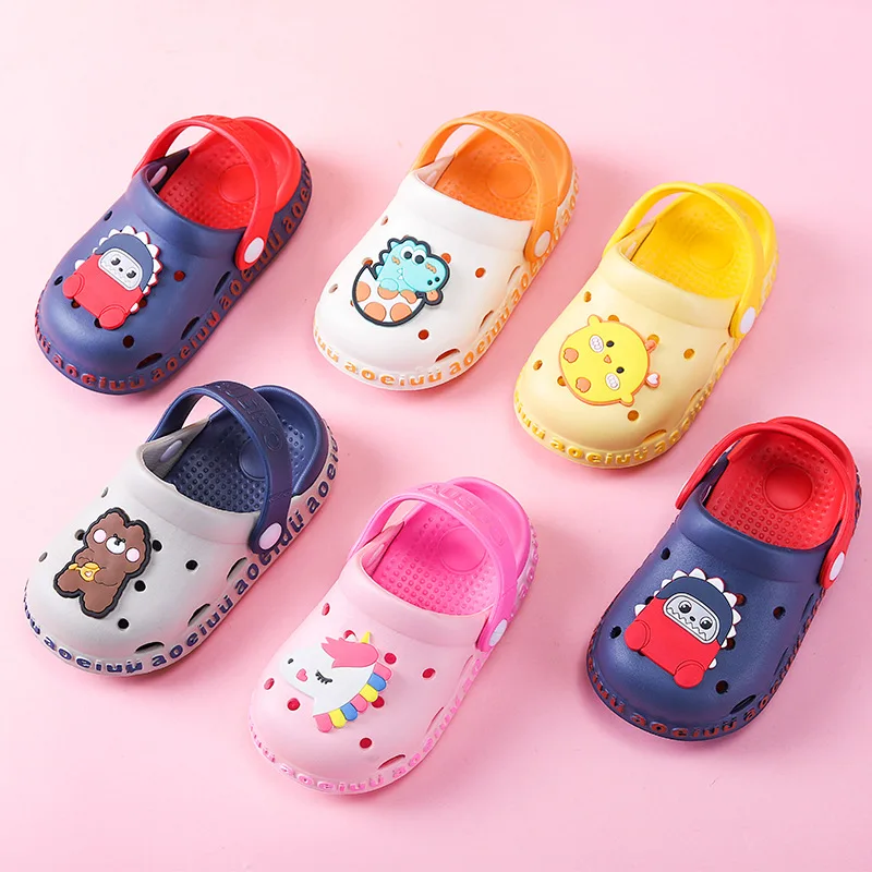 

Boys and Girls Summer 2021 New Children's Cartoon Cave Shoes Antiskid Baby Slippers Beach Flip Flops Kids Kids Slipper