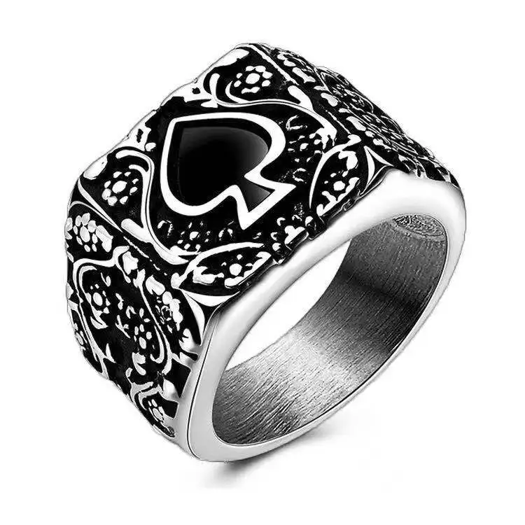 

Factory wholesale high-quality stainless steel jewelry punk personality peach heart men's ring