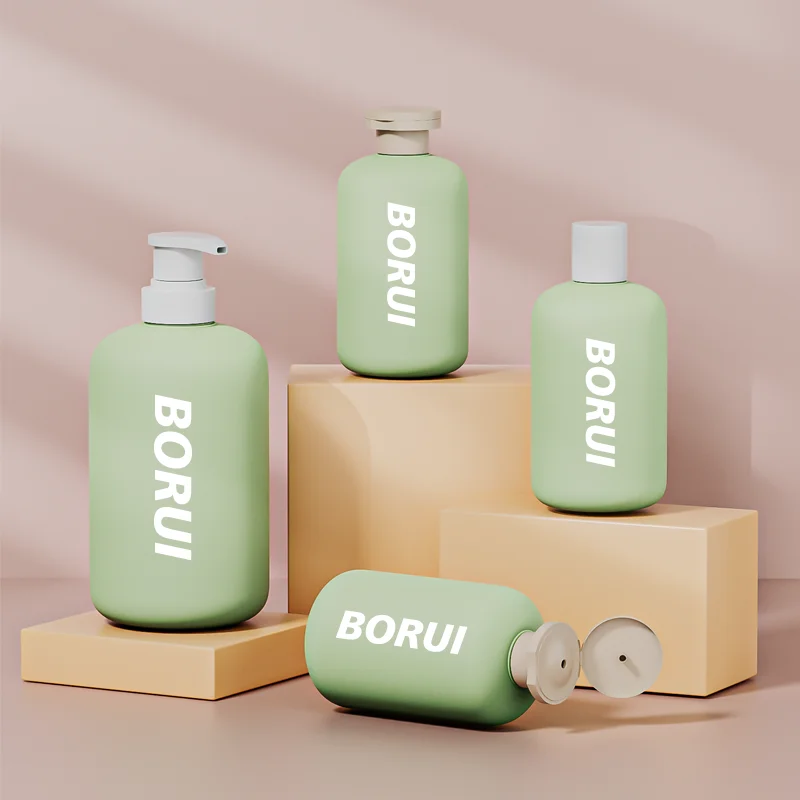 

wholesale Eco-friendly luxury Shampoo And Conditioner bottle 200ml 260ml 300ml 400ml 500ml round empty HDPE plastic bottles