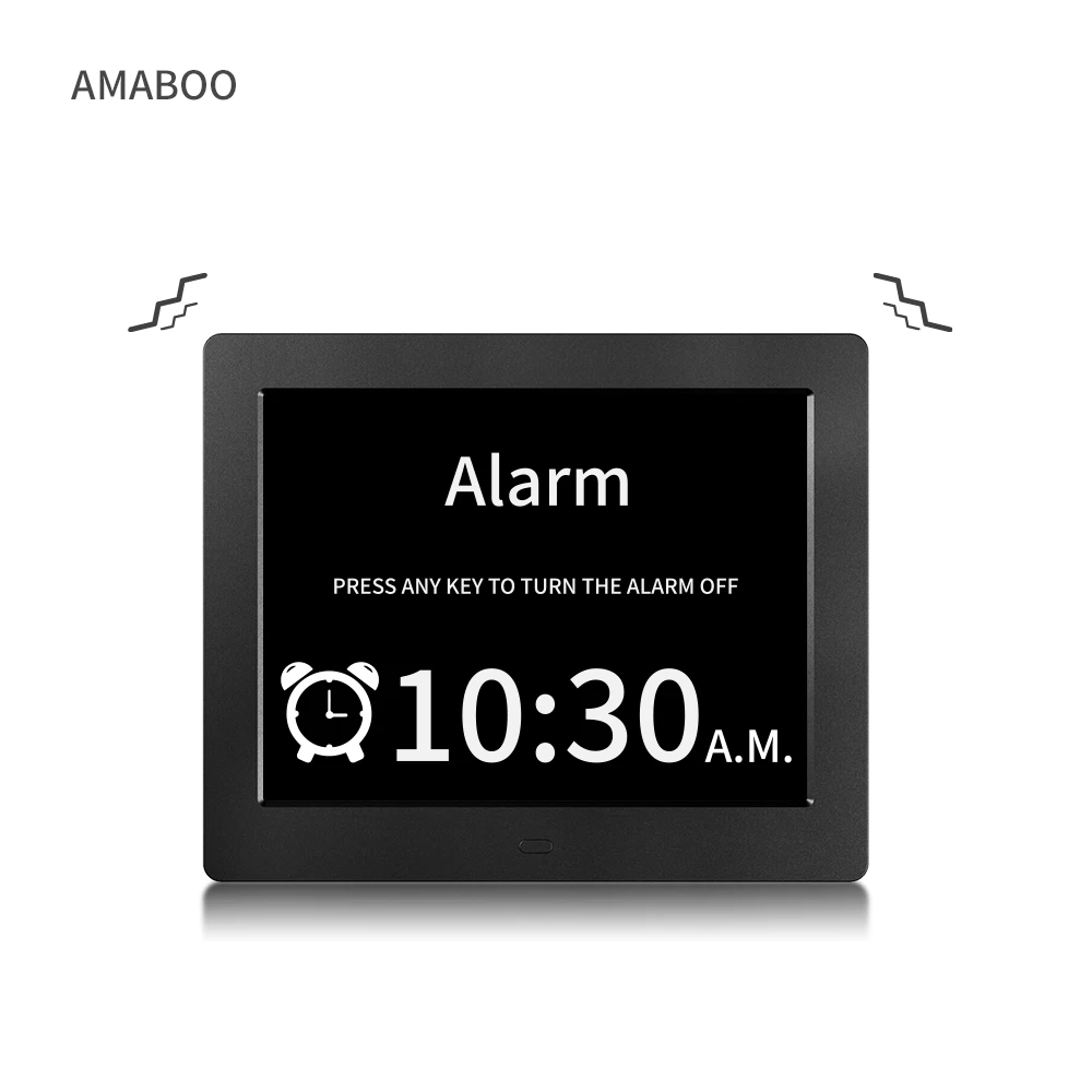 

Chinese World 8 Inch Wall Square Analog Alarm Home Picture Oem Atomic On Better Power Digital Calendar Clock Blue tooth, Black/white/wooden/drawing