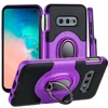 Shockproof Protective Ring Case for Galaxy S10 Lite 360 Degree Rotation 180 Degree Flip Ring Back Stand PC and TPU Case Purple
