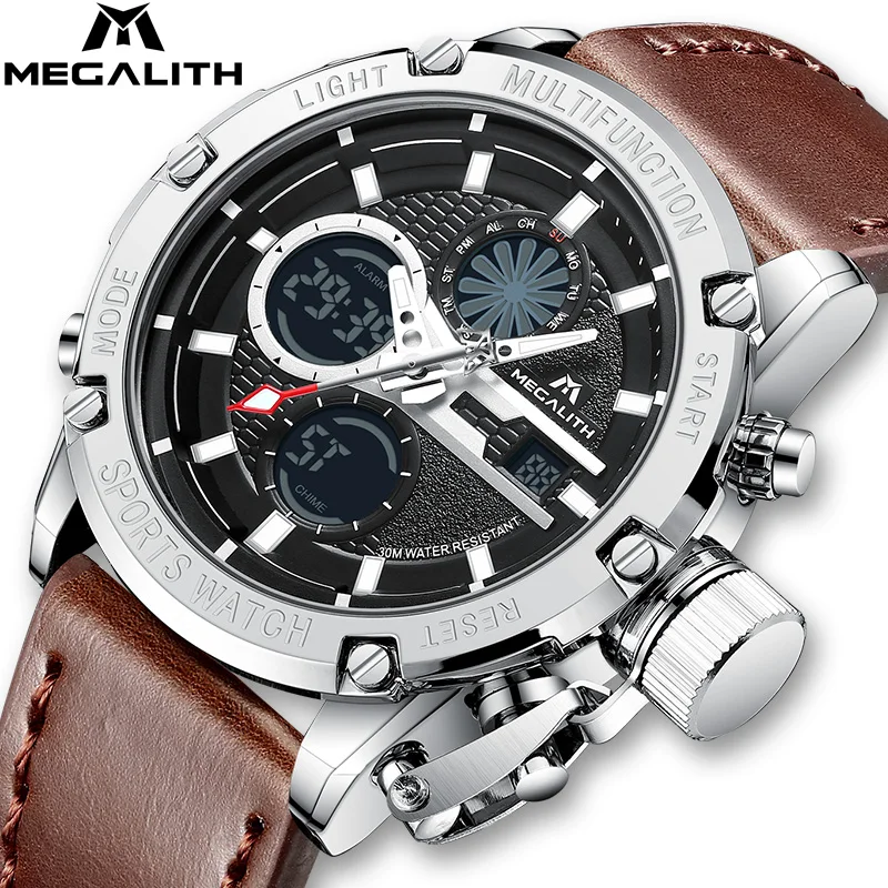 

Relogio Masculino MEGALITH Origin Watch Fashion Sport Multifunction Waterproof Wristwatch Men Quartz Leather Man watch