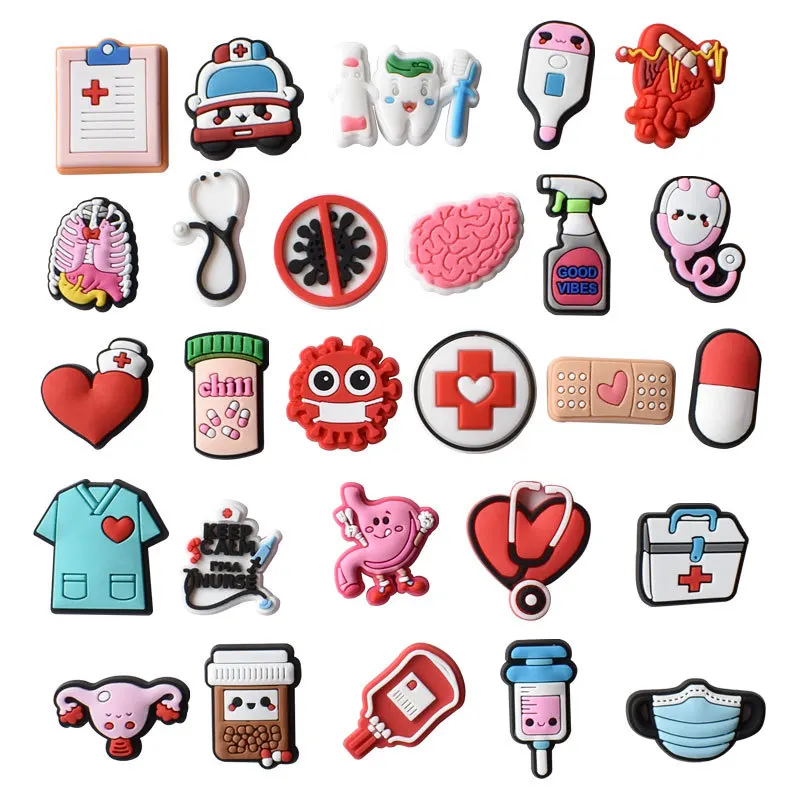 

Manufacturers La casa de papel new Medical lovely cartoon medical products shoes decoration accessories clog croc charms, As picture