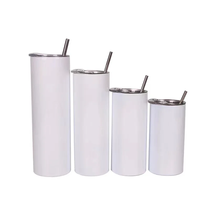 

12oz 15oz 20oz 30oz Double Wall Stainless Steel Blank Sublimation Straight Skinny Tumbler