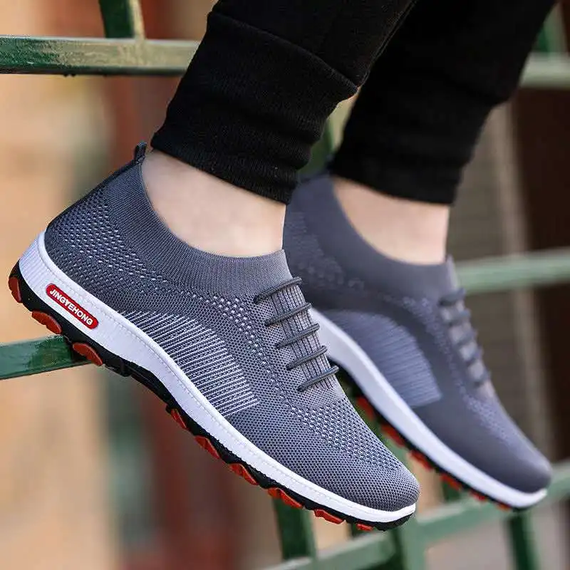 

2021 Fashion OEM new style men casual sport running shoes black colour, Black grey