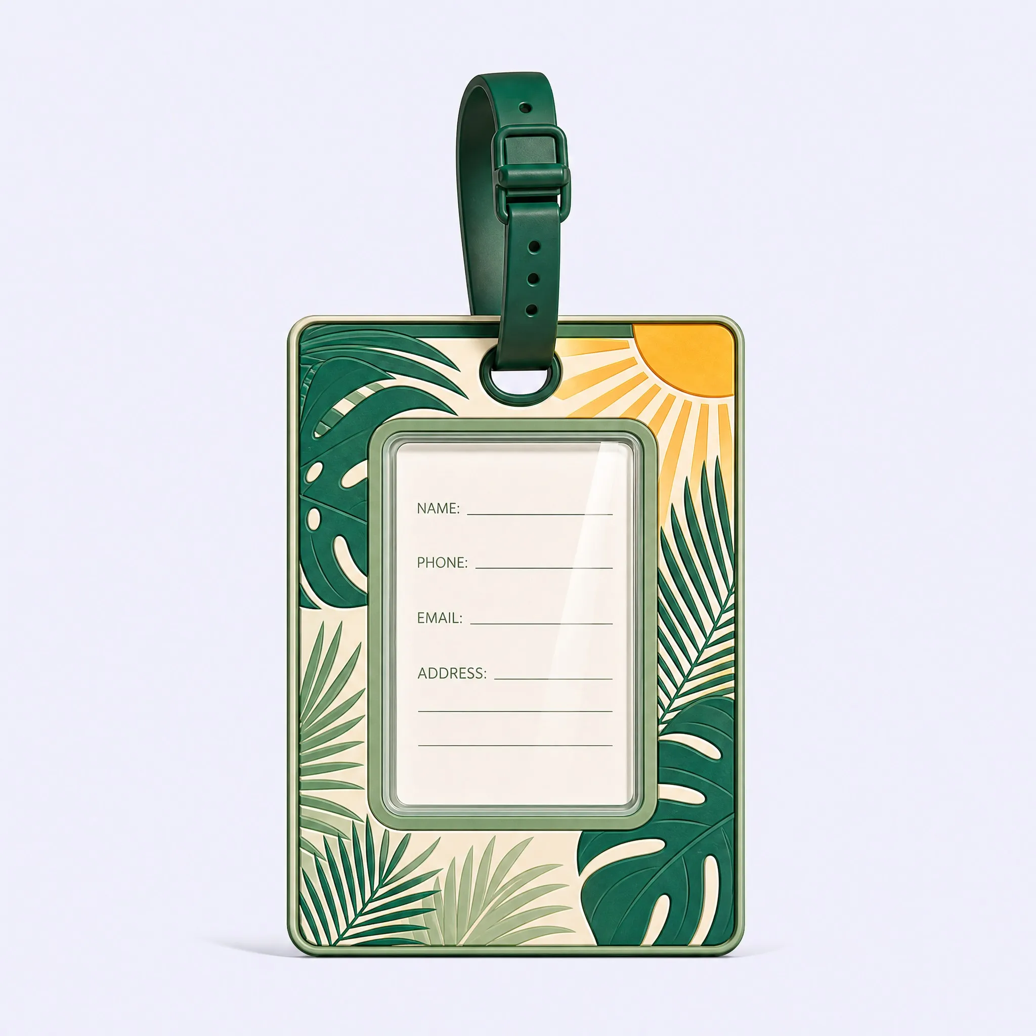 Custom 3D Soft PVC Luggage Tag Back Clear ID Window and Replaceable Address Card