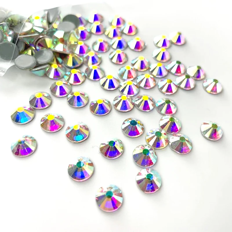 

Factory Wholesale Over 70 Colors German Intensive Glue Hotfix Stone SS20 Glass Crystal AB Hot Fix Rhinestones For Wedding Dress, Colorful