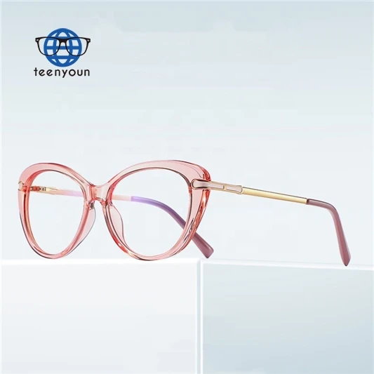 

Teenyoun Eyewear China Manufacturer Tr90 Colorful Frame Spectacles Metal Legs Glasses Cat Eye Anti Blue Light Eyeglasses Frames