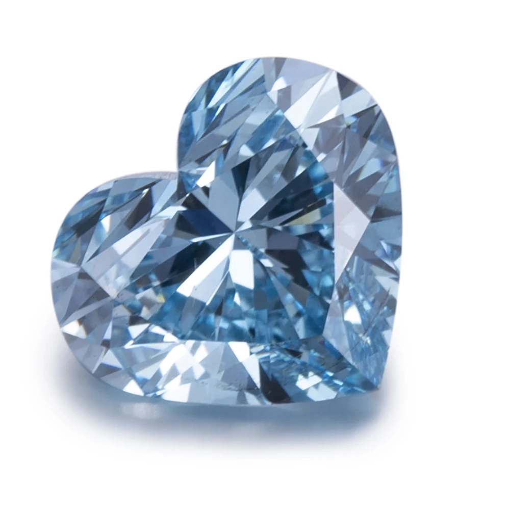 

Fancy Intense Greenish Blue Heart 1.3ct SI1 CVD Lab Grown Diamond