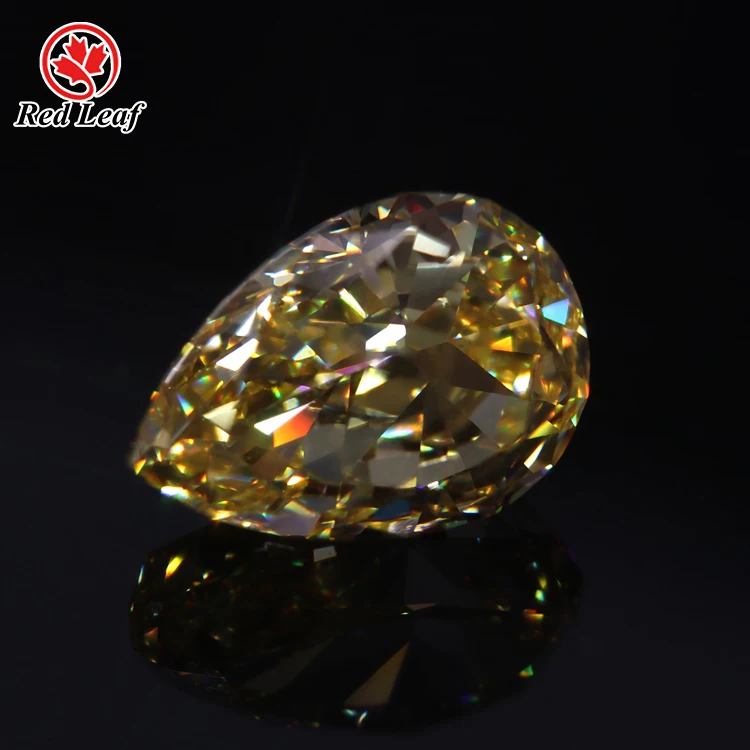 

Redleaf gems high quality loose gemstone light yellow pear shape 7*10mm cubic zirconia stones