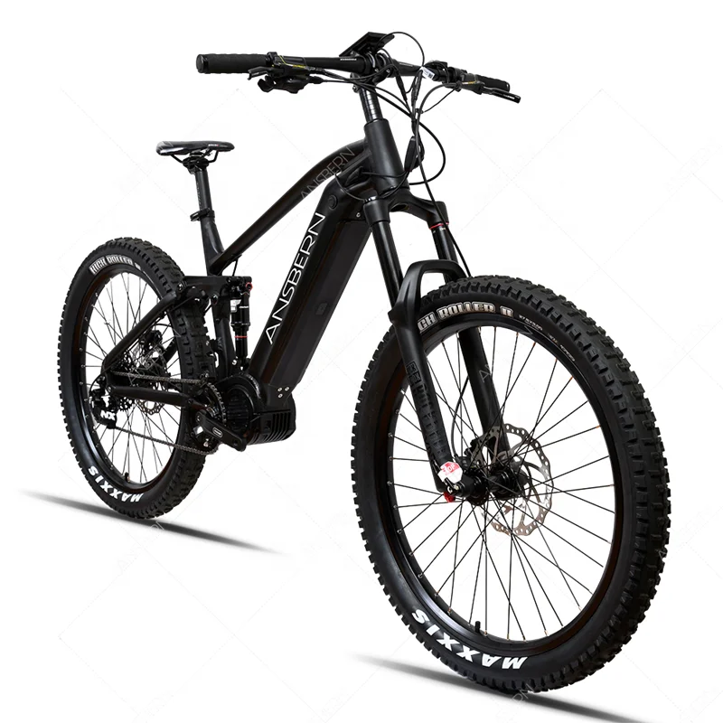 

Ansbern New Best Ebike Full Suspension 48V 1000W Mid Drive Mountain Electric Bike