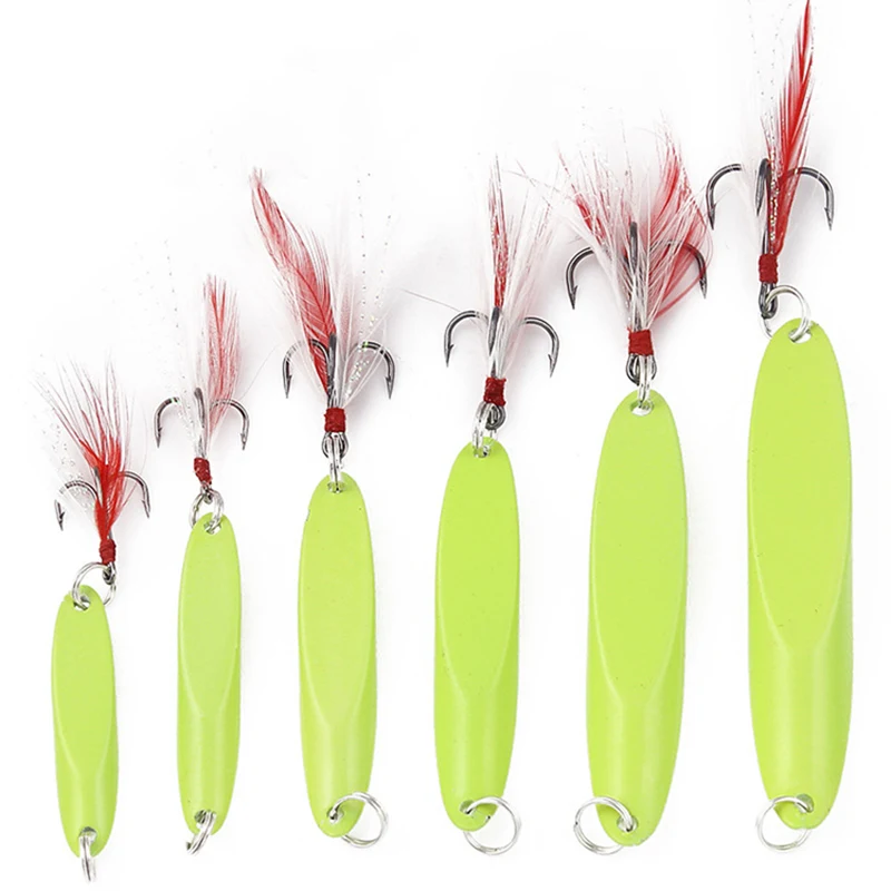 

7g 10g 15g 20g 30g 40g Metal Spinner Spoon Trout Fishing Lure Hard Bait Noise Paillette Artificial Bait Feather hard Sequins