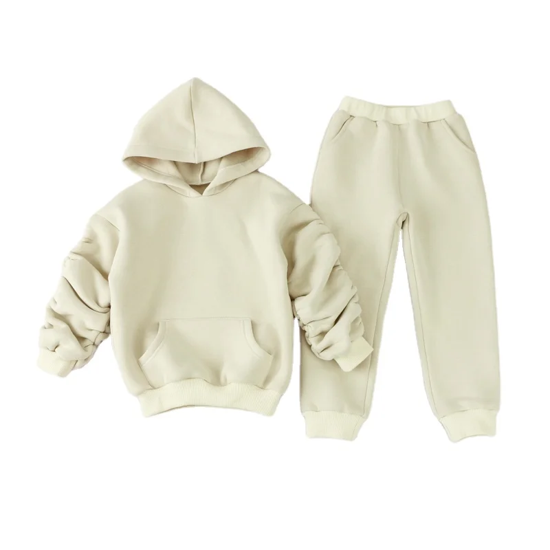 

Kids Clothes Set Outfit Fleece Hoodie Pullover Basic Sweatshirt Set Top and Pants Set Playsuit