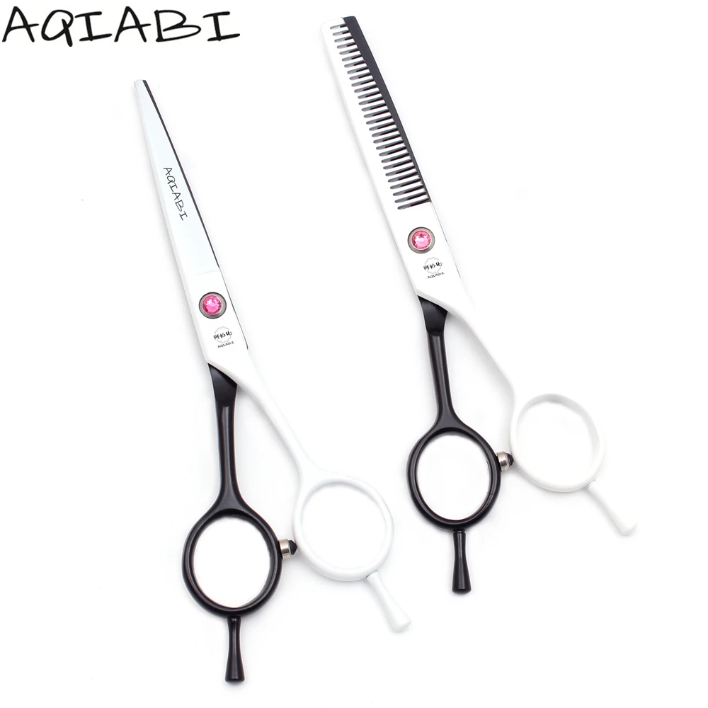 

Hairdressing Scissors 5.5'' JP Stainless Cutting Scissors Thinning Shears Hairdressing Scissors Finger Rest White A1012, White&black