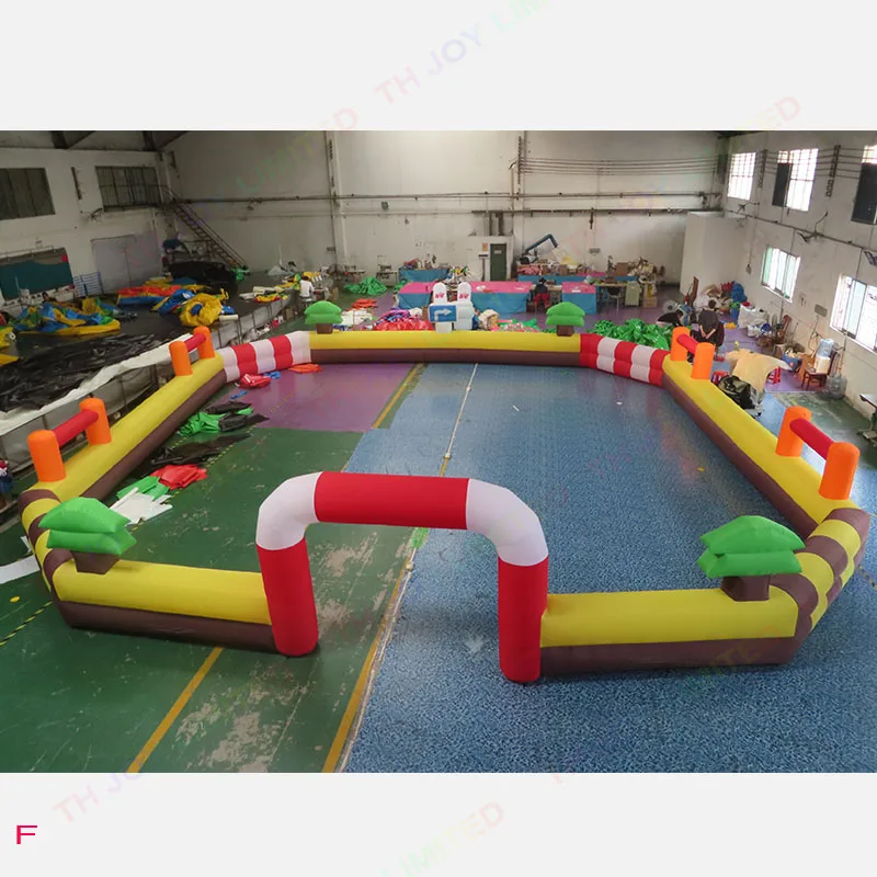 

12x12m inflatable bumper car track/inflatable go kart race track/inflatable zorb ball race track for sale