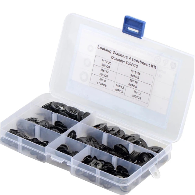 500PCS Pin-hole Retainer Ring Bearing Grip Retainer Ring Plum Flower Type Bearing Grip Retainer Ring 65 3-12