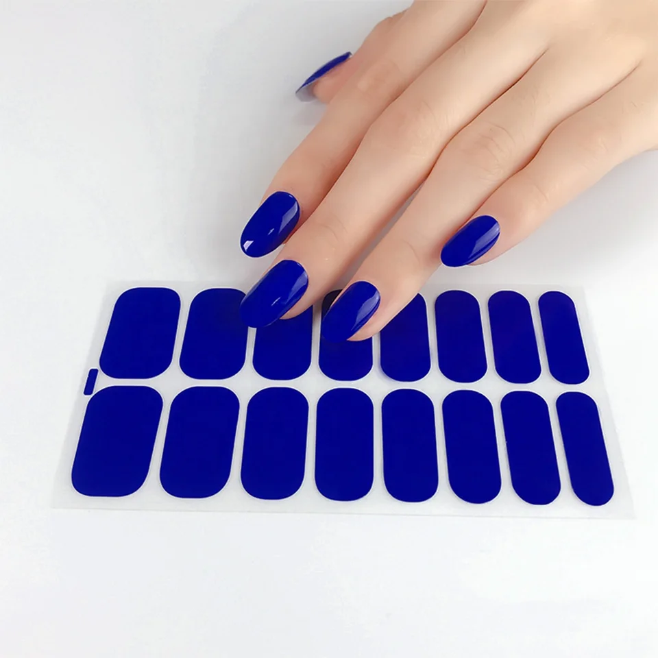 

Wholesale 3d luxury self adhesive nails art stickers16 strips gel nail sticker