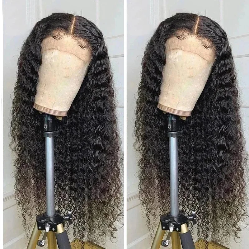 

150% 180% Density Pre Pluck 360 Lace Front Wig Water Wave Transparent Lace Frontal Wigs With Baby Hair