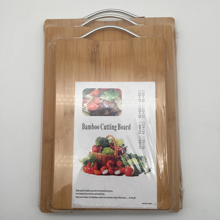 

2021 Hot selling bamboo wood chopping board kitchen cutting board set of 3, Natural