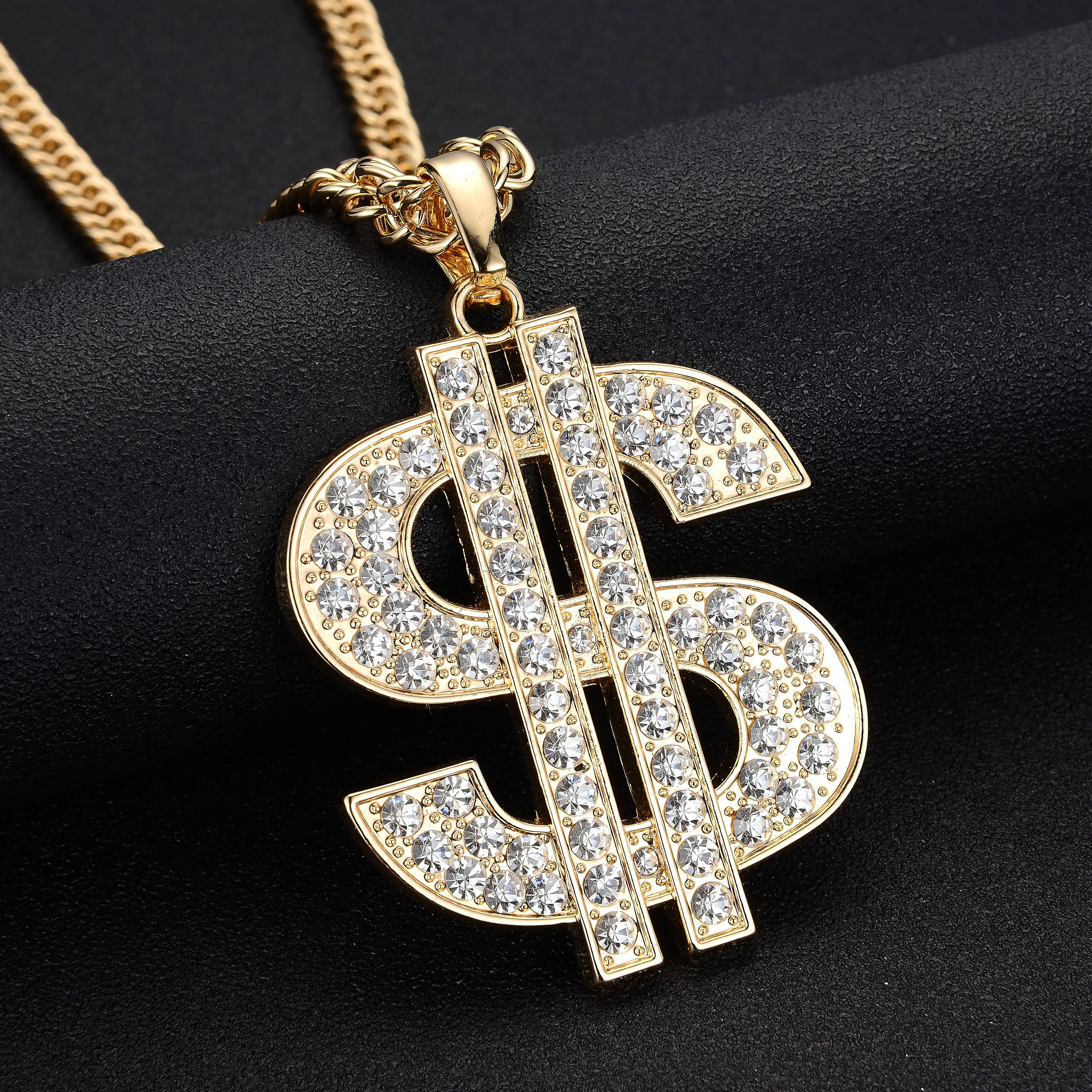 

Hip-hop S Full Diamond Pendant Accessories Jewelry Cuban Link Chain Letter Fashion Ladies Necklace Men's Cool Cuban Chain, Gold/silver/rose gold color