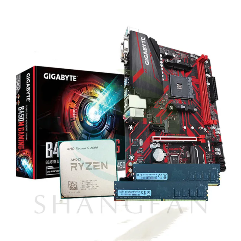 

R5 2600 R5 2600 CPU B450M GAMING Motherboard 8GB 16GB DDR4 2666MHz RAMs Suit Socket AM4 Without cooler