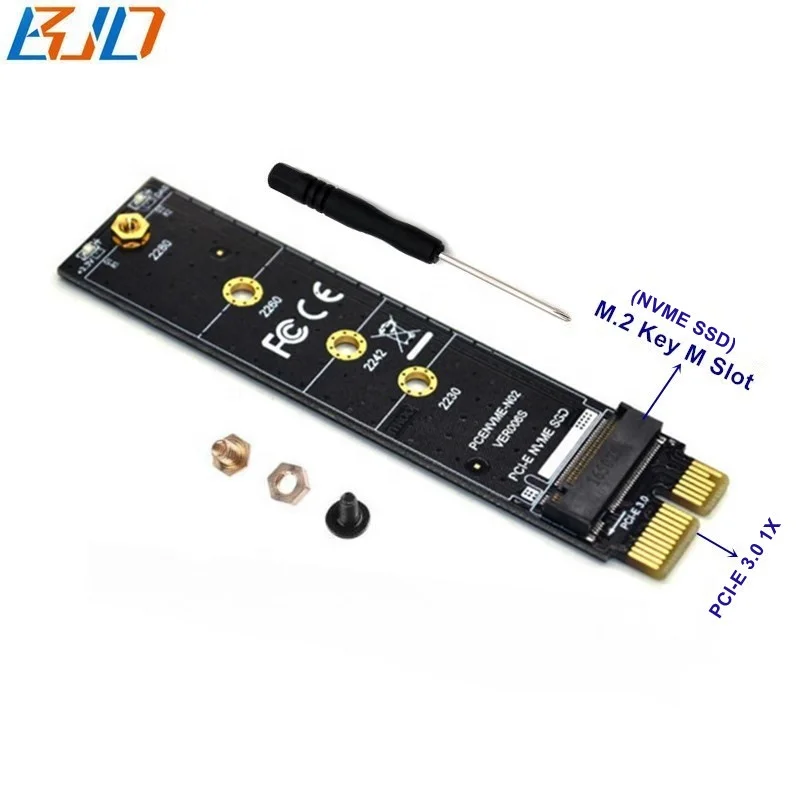 

M.2 NGFF Key-M to PCI-E 1X Adapter Converter Card for M2 NVME SSD, Black