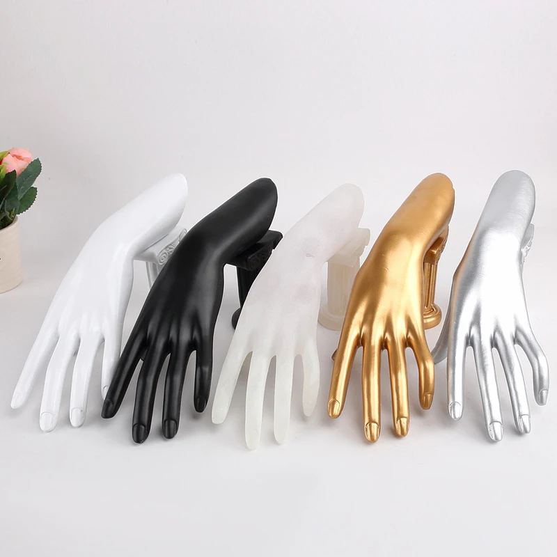 

Shaped Hand Jewelry Display Stand Velvet Hand Model Ring Bracelet Bangle Necklace Hanging Organizer Stand, As the picture shown