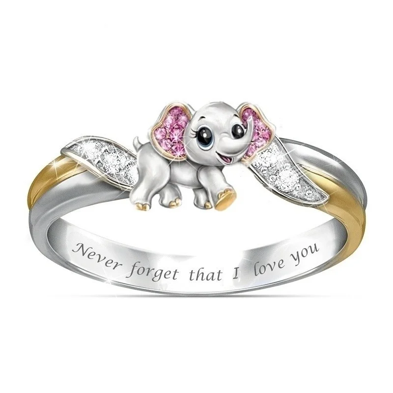 

Hot selling European and American cartoon Dumbo animal jewelry girl ring birthday party gift