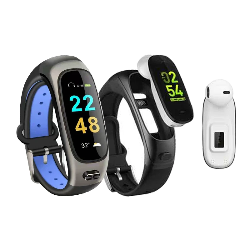 

Feixin smart bracelets with earphone 2 in 1 SH03 Watch Pretty smart watch sports headsets Shenzhen wholesale, Gold/ pink