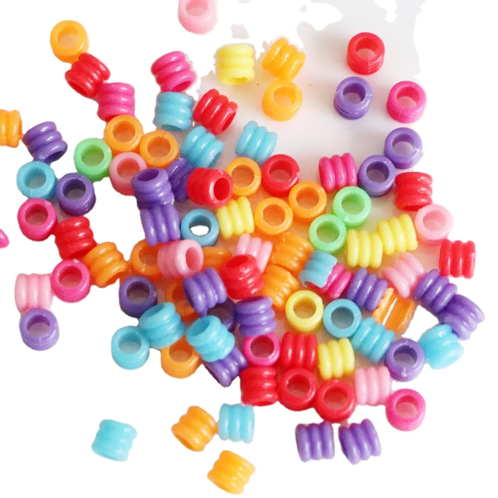 

6*7mm Spring Screw Thread Hollow Acrylic Beads For Jewelry Making Plastic Spacer Beading Loose Beads with 4mm Hole