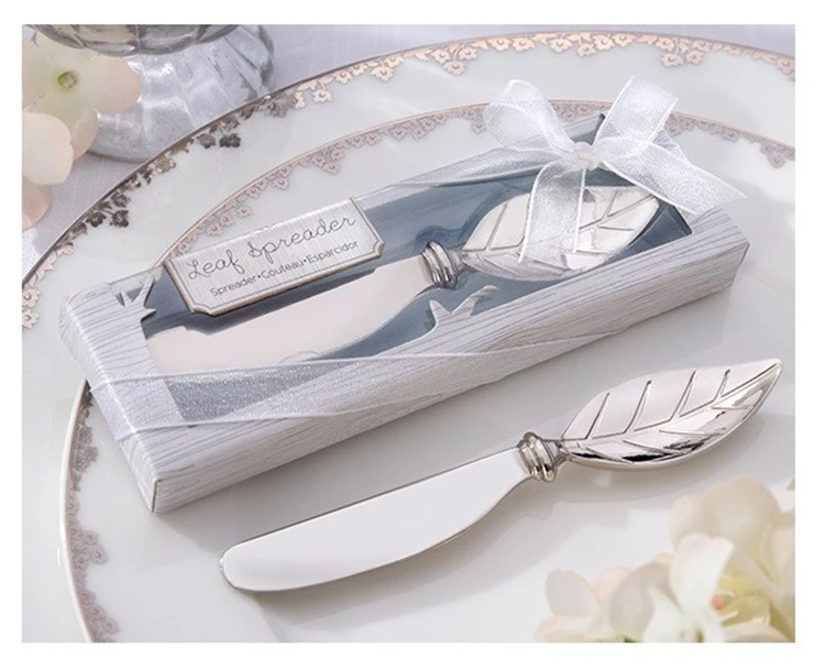 

wedding gift and giveaways-- Butter knife Chrome Leaf Spreader wedding favor daily use souvenir
