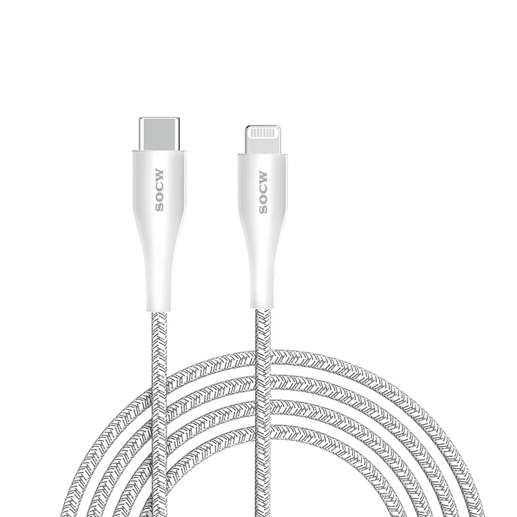 

Original Braided MFi for Lightning to Type C Mobile Cell Phone Charger Fast Charging Data Cable for Phone, Black white