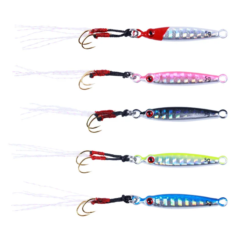 

Micro Metal Jig 3g 5g Shore Casting Jigging lure Shore Casting Spoon Saltwater Jack Fishing lure Bit Artificial Bait, 5 colors