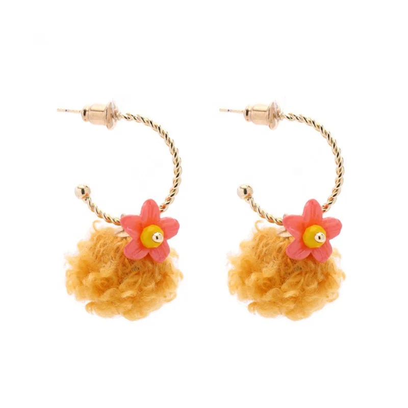 

Fashion new ball earrings female sweet temperament simple multicolor earrings hot sale